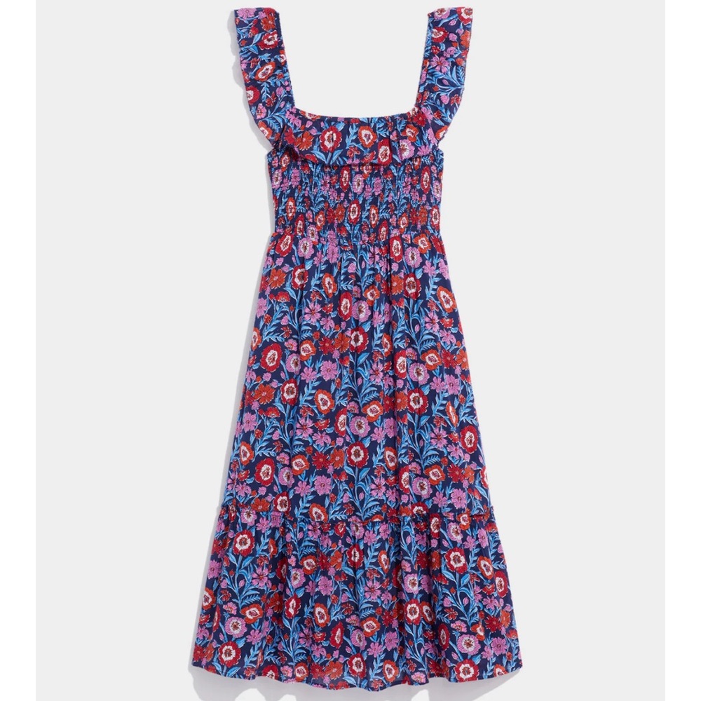 Vineyard Vines Tisbury Floral Smocked Midi Dress